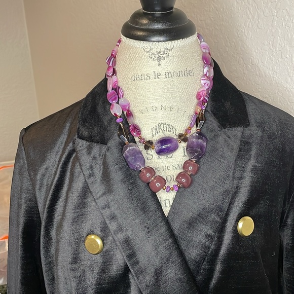 Barse Necklace, Genuine Multi-Stones with Bronze Chain. MSRP $120 - Picture 9 of 9